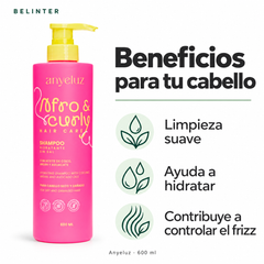 Shampoo Afro & Curly Anyeluz 600 ml - Beneficios