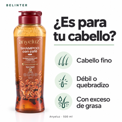 Shampoo con Café Anyeluz 500 ml - Tipo de cabello
