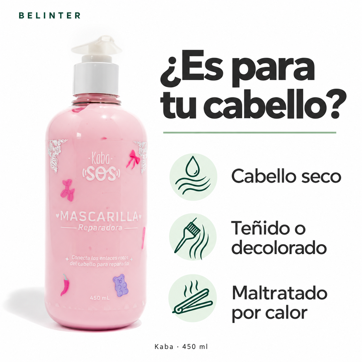 Tratamiento Reparador SOS Kaba 450 ml - Tipo de cabello