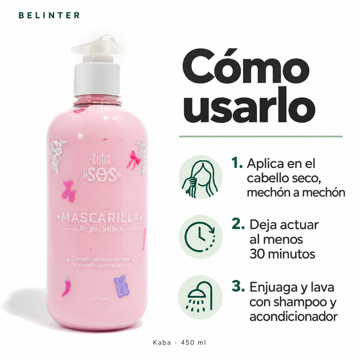 Tratamiento Reparador SOS Kaba 450 ml - Modo de uso
