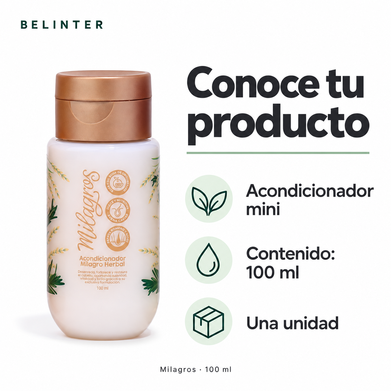 Acondicionador Herbal Mini Milagros 100 ml - Presentación