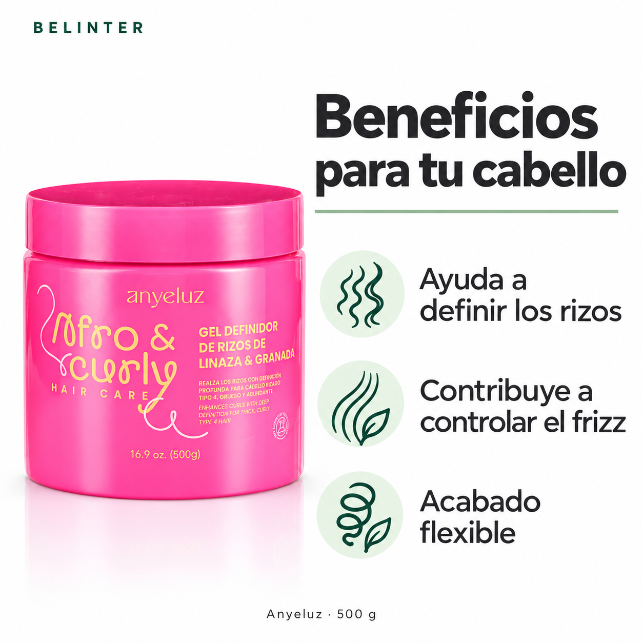 Gel Definidor de Rizos Afro & Curly Anyeluz 500 g - Beneficios