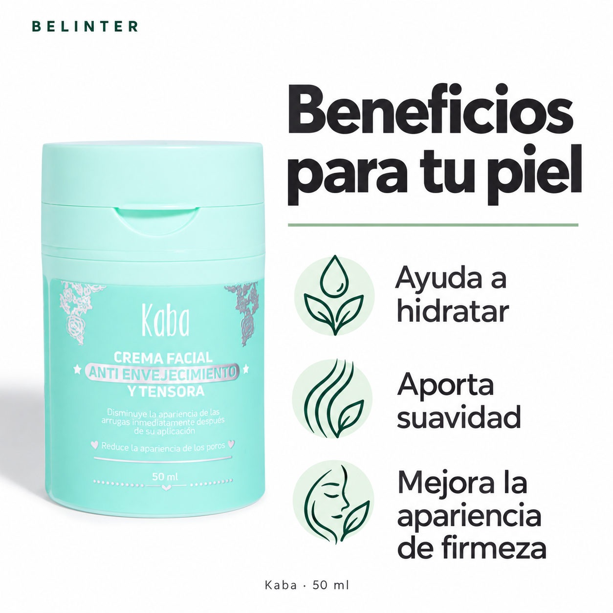 Crema Facial Tensora Kaba - Beneficios