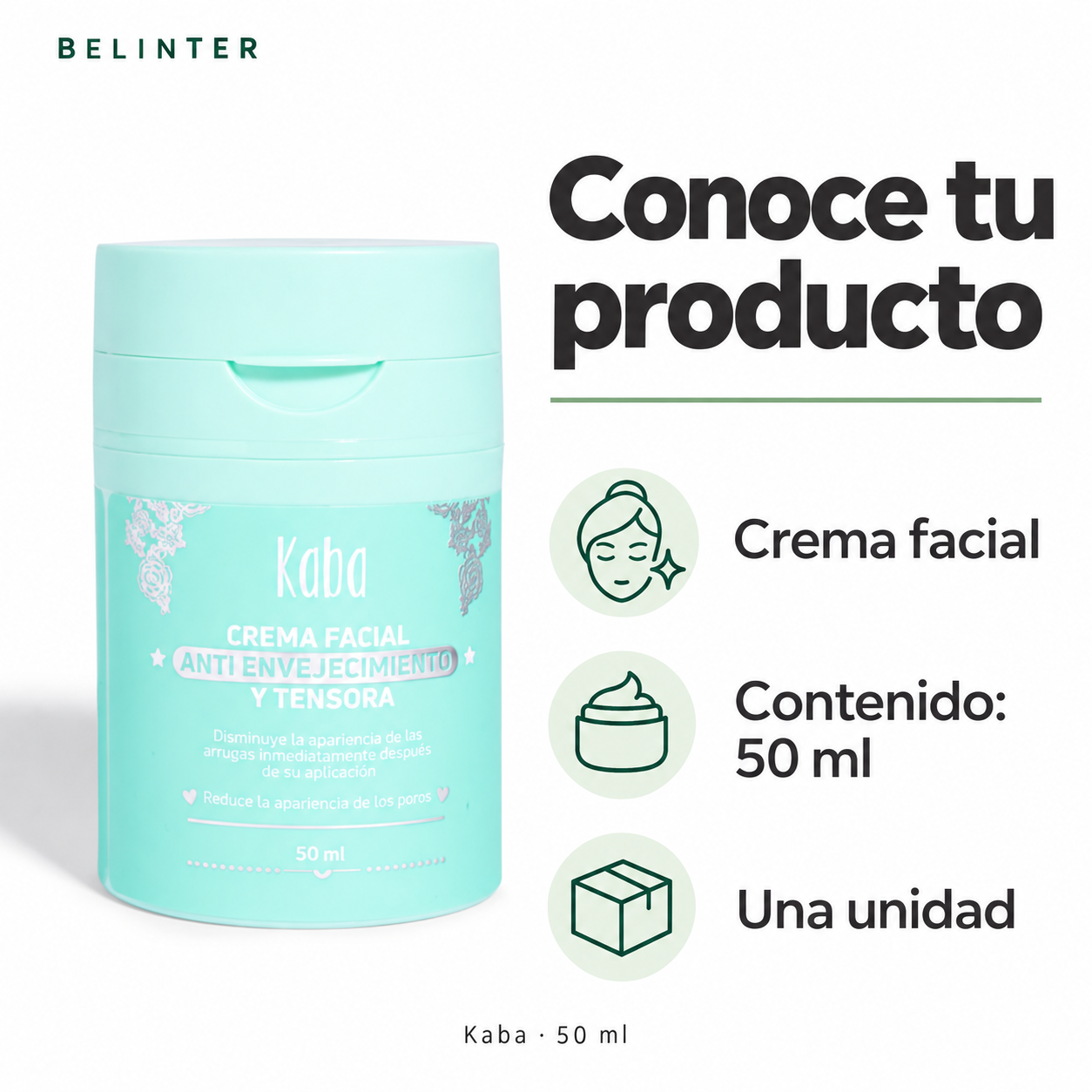 Crema Facial Tensora Kaba - Presentación