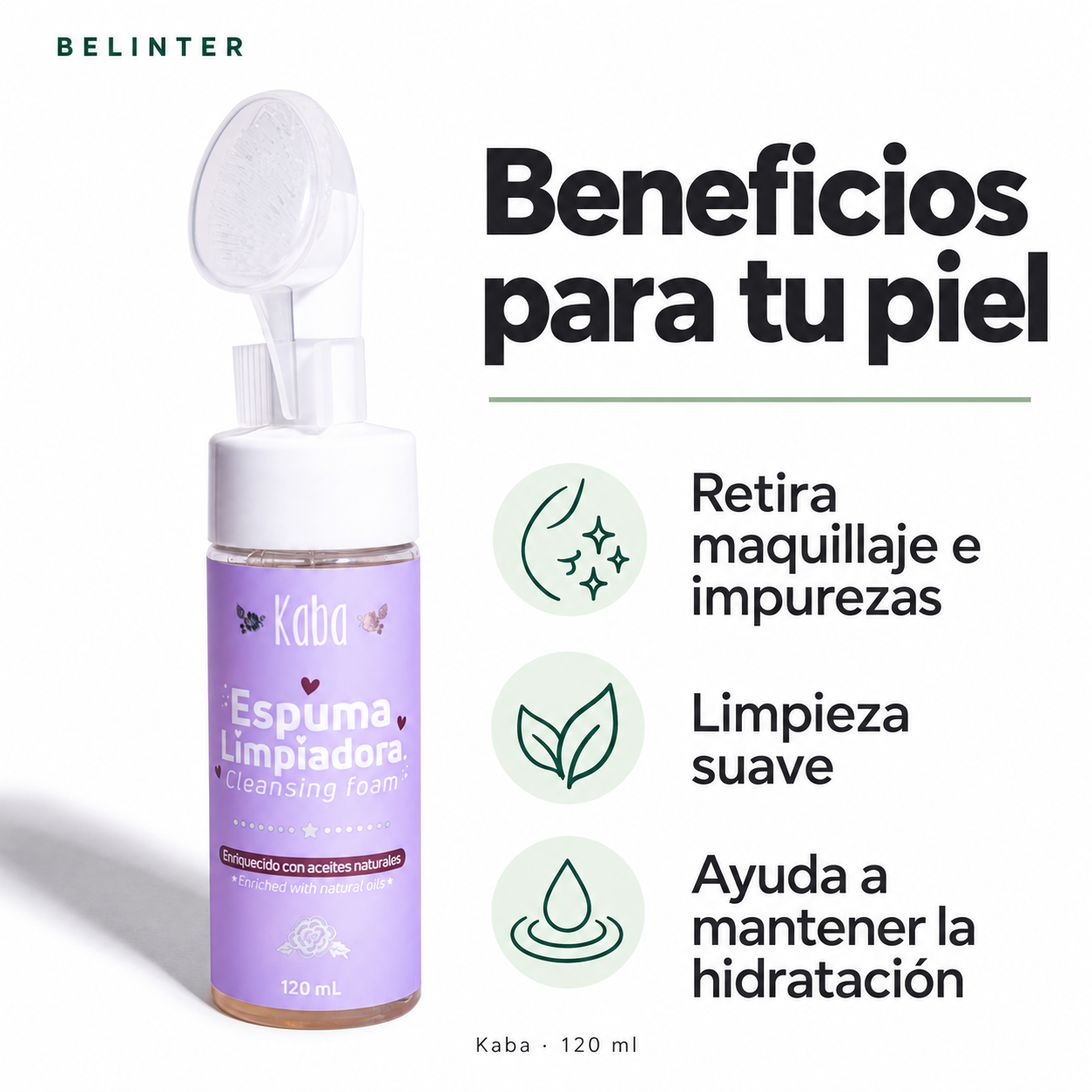 Espuma Limpiadora Facial Kaba 120 ml - Beneficios