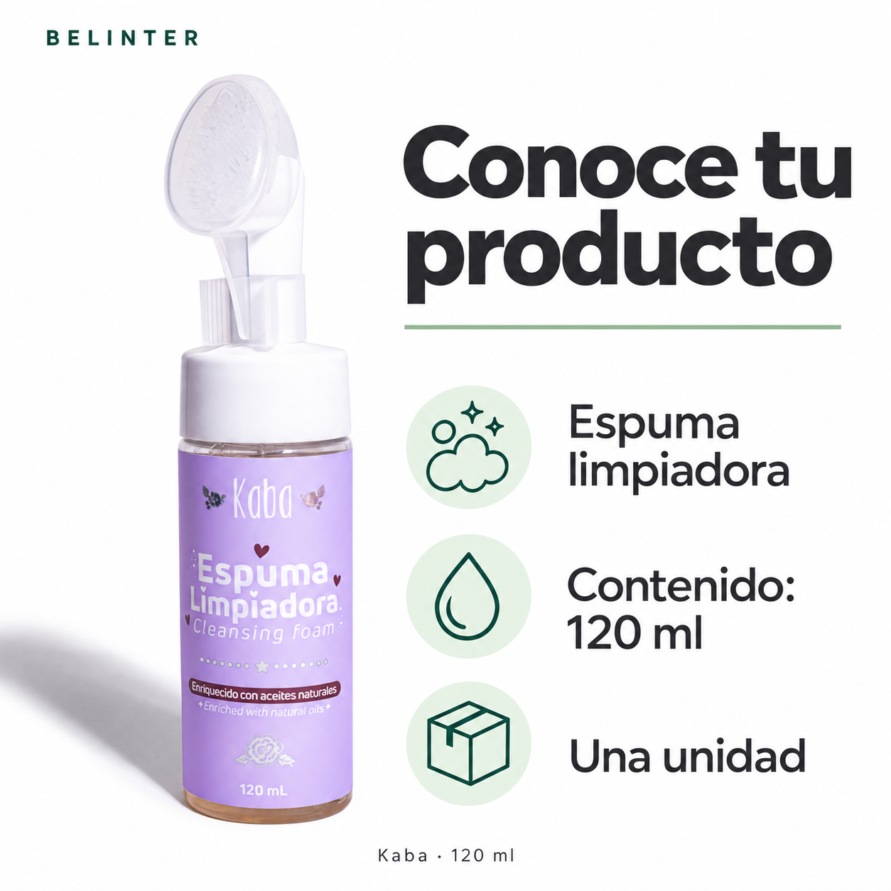 Espuma Limpiadora Facial Kaba 120 ml - Presentación