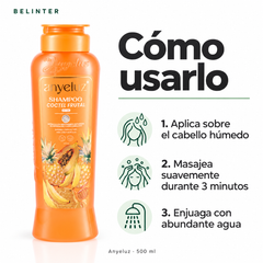 Shampoo Cóctel Frutal Anyeluz 500 ml - Modo de uso