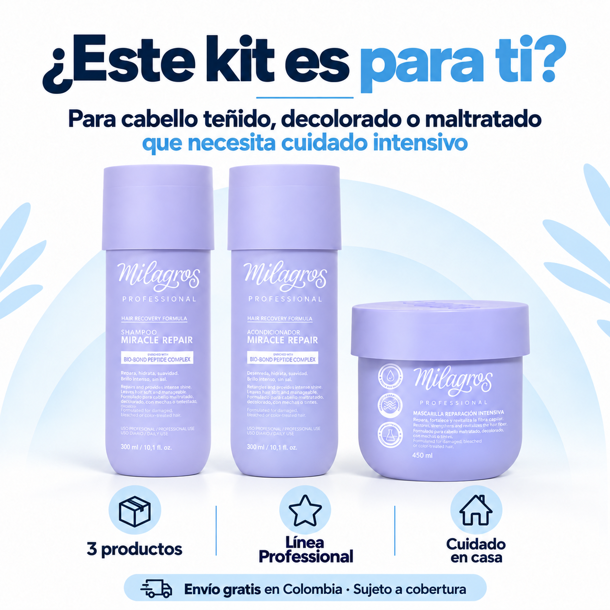 Kit Línea Professional Milagros – 3 productos - Para quién es y envío gratis
