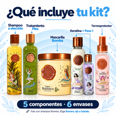 Kit Ritual Botánico con Keratina – Contenido: cinco componentes y seis envases